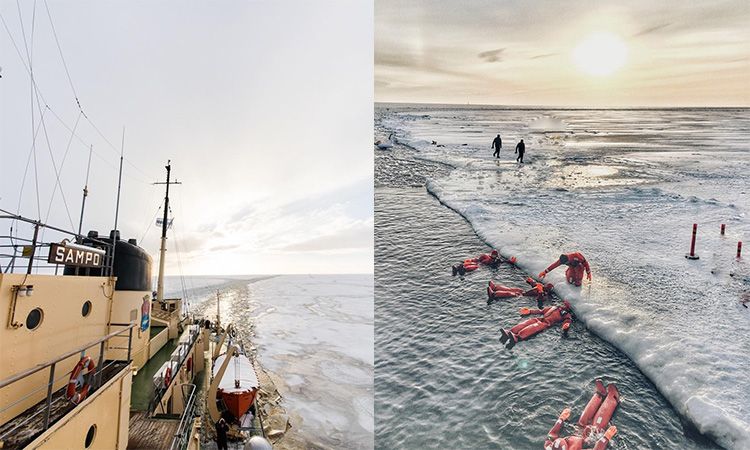 เที่ยวฟินแลนด์ นั่งเรือตัดน้ำแข็งที่โด่งดังที่สุดในโลก Icebreaker Sampo